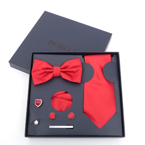 luxury black red solid color tie set gift box set for men wedding tie+bowtie +pocket square +cufflinks +clip+brooch box, Black;gray
luxury black red solid color tie set gift box set for men wedding tie+bowtie +pocket square +cufflinks +clip+brooch box, Black;gray