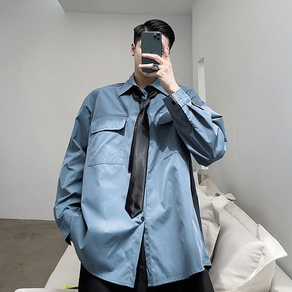 men tie loose youth fashion casual long sleeve shirt male streetwear hip hop vintage solid color shirt, White;black
men tie loose youth fashion casual long sleeve shirt male streetwear hip hop vintage solid color shirt, White;black