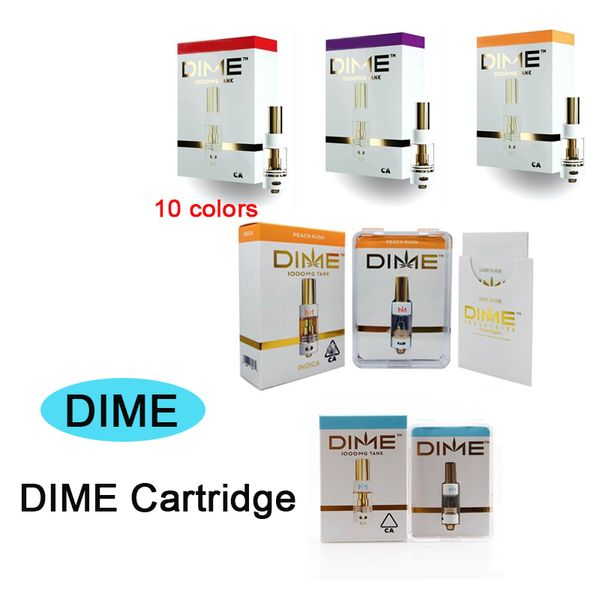 Wholesale DIME Cartridge Vape Cart Big Diameter 0.8ML Tank Ceramic Coil Thick Oil Cartridge 510 Vaporizer Atomizer Muha Med