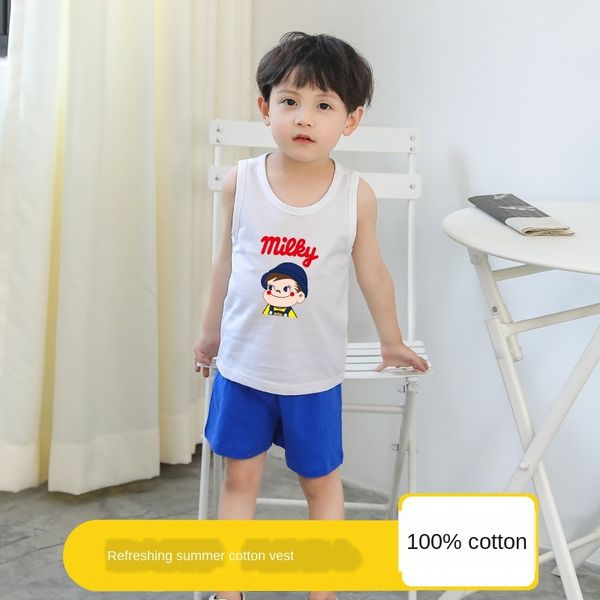 z1n0d children's cotton vest boys' summer base coat underpants vest underpants shirt thin cartoon outer wear baby children's, Blue
z1n0d children's cotton vest boys' summer base coat underpants vest underpants shirt thin cartoon outer wear baby children's, Blue