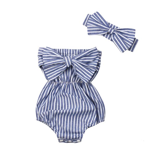 0-24m toddler newborn baby girls off shoulder striped romper jumpsuit + headband outfits set baby girls summer clothes, Blue
0-24m toddler newborn baby girls off shoulder striped romper jumpsuit + headband outfits set baby girls summer clothes, Blue