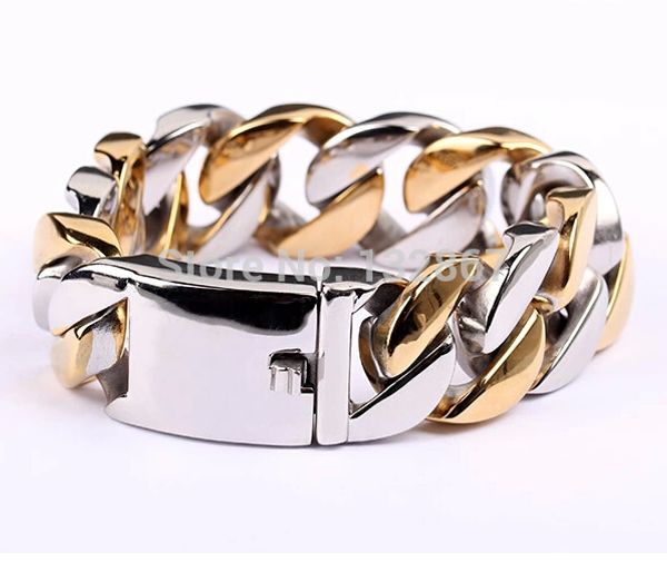 brand new heavy 177g mens curb chain link bracelet gold stainless steel 21mm 8.66''
brand new heavy 177g mens curb chain link bracelet gold stainless steel 21mm 8.66''