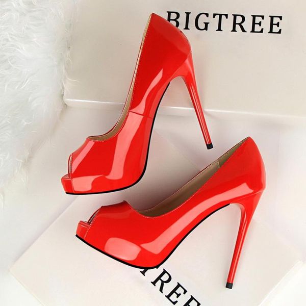 bigtree women's sandals shoes thin heel high heels 12cm peep-toe platform patent leather sandals shoes wedding simple shoe, Black
bigtree women's sandals shoes thin heel high heels 12cm peep-toe platform patent leather sandals shoes wedding simple shoe, Black