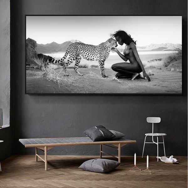 Human and Nature Posters and Prints Snow Leopard and Nude Women Canvas Paintings Wall Art Cuadros Pictures for Living Room Decor
Human and Nature Posters and Prints Snow Leopard and Nude Women Canvas Paintings Wall Art Cuadros Pictures for Living Room Decor