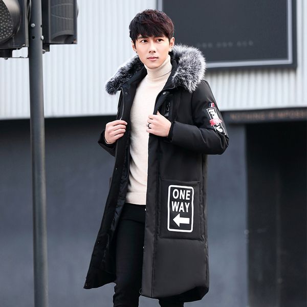 2019 coat down jacket new mid-length large fur collar down jacket men's coat trendy, Black
2019 coat down jacket new mid-length large fur collar down jacket men's coat trendy, Black