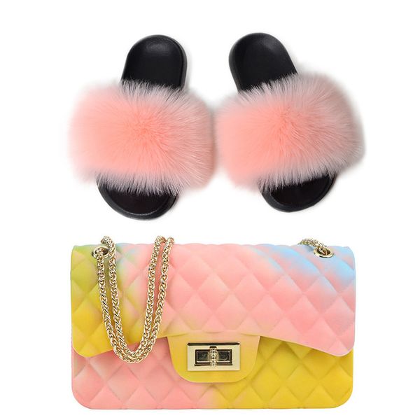 2020 ale colorful purse and fur slides two piece set for women, Black
2020 ale colorful purse and fur slides two piece set for women, Black