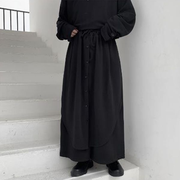 men's pants men japan street fashion casual straight skirt pant male hip hop loose harem trousers kimono stage clothes, Black
men's pants men japan street fashion casual straight skirt pant male hip hop loose harem trousers kimono stage clothes, Black