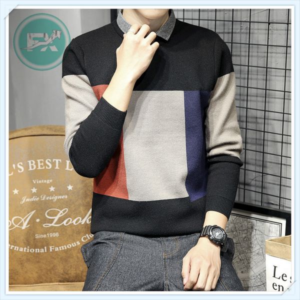 men's sweaters g. sky style shirt collar men mock two-piece sweater base crew neck slim fit fashion, White;black
men's sweaters g. sky style shirt collar men mock two-piece sweater base crew neck slim fit fashion, White;black