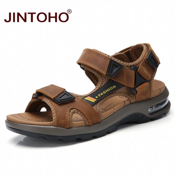 jintoho brand men summer fashion sandals beach shoes genuine leather comfortable casual shoes men roman style big size, Black
jintoho brand men summer fashion sandals beach shoes genuine leather comfortable casual shoes men roman style big size, Black