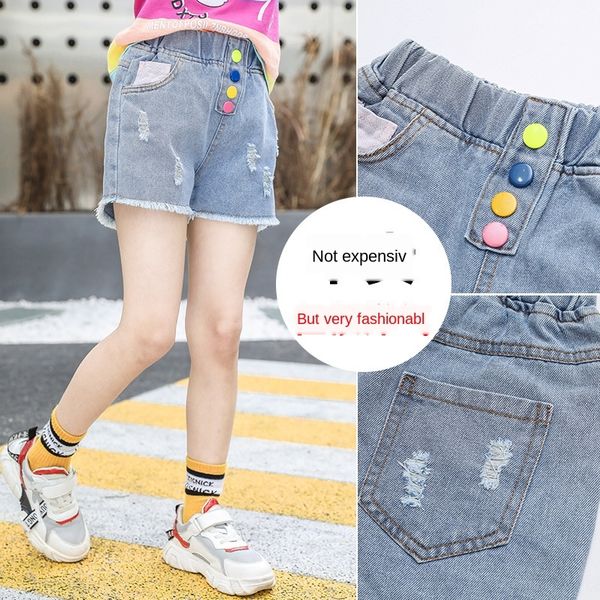korean and wear jeans hole shorts children's wear new medium and large children's girls' stretch jeans colorful buckle, Blue
korean and wear jeans hole shorts children's wear new medium and large children's girls' stretch jeans colorful buckle, Blue