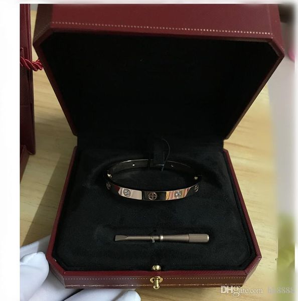 new love bracelets bangle silver rose gold bangles women men screw screwdriver bracelet couple jewelry with high-grade original box, Black
new love bracelets bangle silver rose gold bangles women men screw screwdriver bracelet couple jewelry with high-grade original box, Black