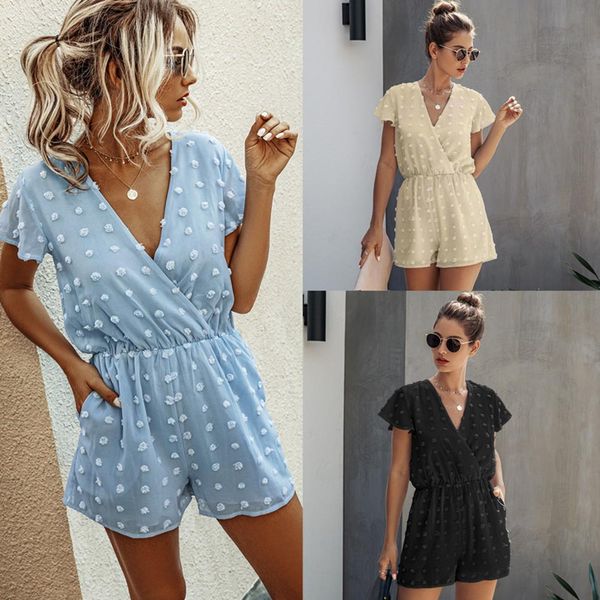 casual elegant women playsuits 2020 summer v-neck dot appliques loose playsuits plus size, Black;white
casual elegant women playsuits 2020 summer v-neck dot appliques loose playsuits plus size, Black;white