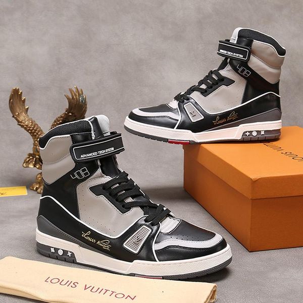 men shoes sports breathable leather big size luxury trainer sneaker mid -fashion boots bottes hommes luxury style mens shoes fashion l22, Black
men shoes sports breathable leather big size luxury trainer sneaker mid -fashion boots bottes hommes luxury style mens shoes fashion l22, Black