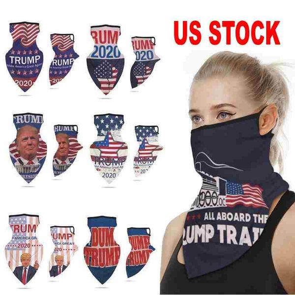 

US STOCK 2020 Make America Great Again for President USA Donald Trump Election Outdoor Headbands Triangle Scarves Sports Cycling Wear FY6070