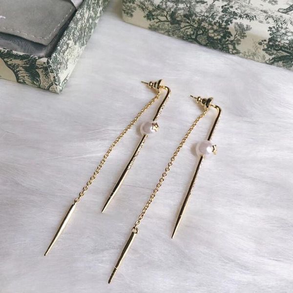 c1886 the korean version of fashion two wearing tassel long earrings pearl star eardrop girls joker ear line, Golden;silver
c1886 the korean version of fashion two wearing tassel long earrings pearl star eardrop girls joker ear line, Golden;silver