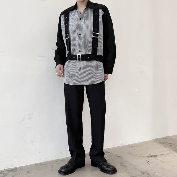 yohji dark men casual shirts bandage stripe stitching brand design male shirts owen japan korean style clothes streetwear, White;black
yohji dark men casual shirts bandage stripe stitching brand design male shirts owen japan korean style clothes streetwear, White;black