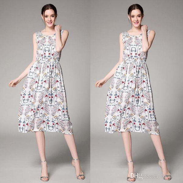 women dress round neck summer fashion vintage sleeveless elegant lady flower print skirt natural waist casual loose beach dresses size s-xl, Black;gray
women dress round neck summer fashion vintage sleeveless elegant lady flower print skirt natural waist casual loose beach dresses size s-xl, Black;gray