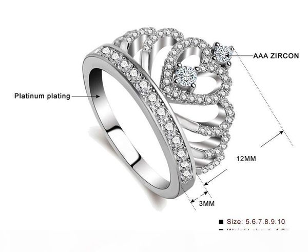 a diamond ring luxury 925 sterling silver rings princess queen crown engagement ring luxury cz diamond authentic sterling silver jewelr, Slivery;golden
a diamond ring luxury 925 sterling silver rings princess queen crown engagement ring luxury cz diamond authentic sterling silver jewelr, Slivery;golden