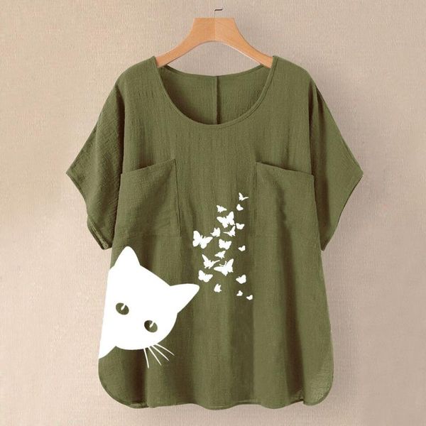 cat butterfly print women blouse pullover casual pocket shirts elegant office lady blouse spring top, White
cat butterfly print women blouse pullover casual pocket shirts elegant office lady blouse spring top, White