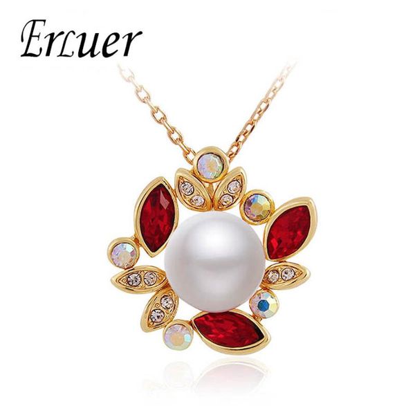 erluer gold color fashion women wedding imitation pearl austrian crystal rhinestone romantic pendants necklaces jewelry, Silver
erluer gold color fashion women wedding imitation pearl austrian crystal rhinestone romantic pendants necklaces jewelry, Silver