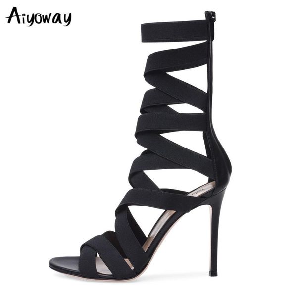 sandals aiyoway fashion strappy elastic band wrapped mid calf boots women summer stilettos ladies black high heel shoes
sandals aiyoway fashion strappy elastic band wrapped mid calf boots women summer stilettos ladies black high heel shoes