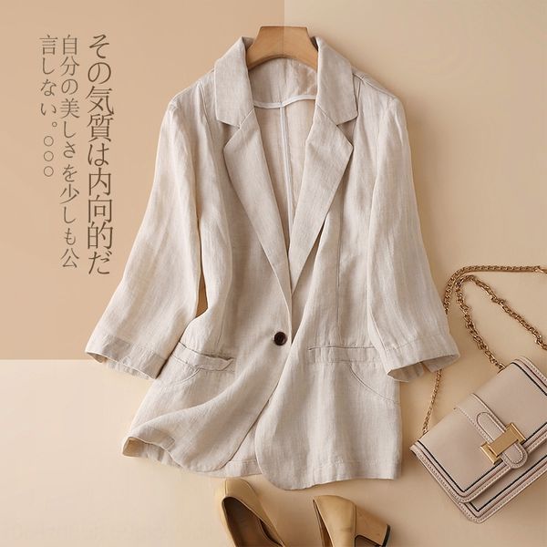 68108 and casual small jacket women's suit cotton cotton linen new cropped sleeve korean style loose linen women's suit thin, White;black
68108 and casual small jacket women's suit cotton cotton linen new cropped sleeve korean style loose linen women's suit thin, White;black