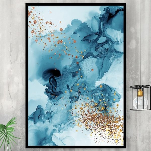 scandinavian blue golden ink wash abstract oil painting nordic wall art posters & prints picture for living room home decoration
scandinavian blue golden ink wash abstract oil painting nordic wall art posters & prints picture for living room home decoration