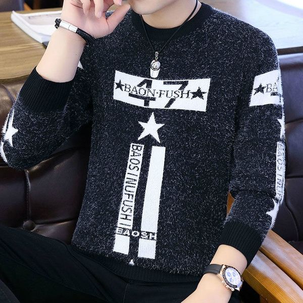 men's sweaters 2021 autumn and winter thickening plus fluff mohair sweater jacket middle young students male bottoming shirt, White;black
men's sweaters 2021 autumn and winter thickening plus fluff mohair sweater jacket middle young students male bottoming shirt, White;black