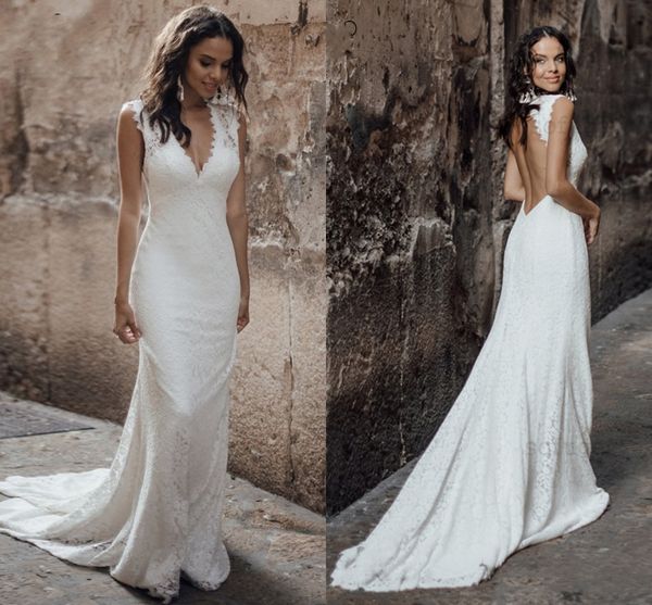 simple backless strap mermaid v neck wedding dress boho dubai arabic bridal dresses abiti da sposa vestidos de fiesta de noche, White
simple backless strap mermaid v neck wedding dress boho dubai arabic bridal dresses abiti da sposa vestidos de fiesta de noche, White