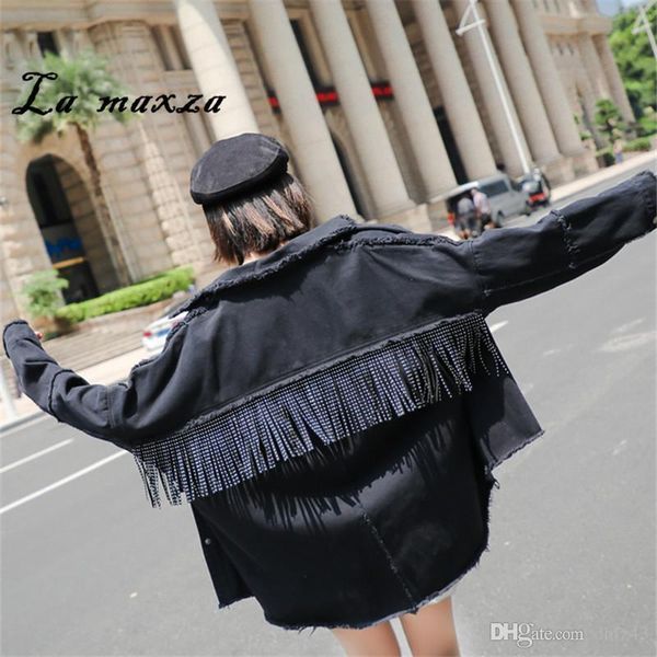 women winter denim jacket and coat tassel crop loose jeans women jackets 2018 bomber black jacket, Black;brown
women winter denim jacket and coat tassel crop loose jeans women jackets 2018 bomber black jacket, Black;brown