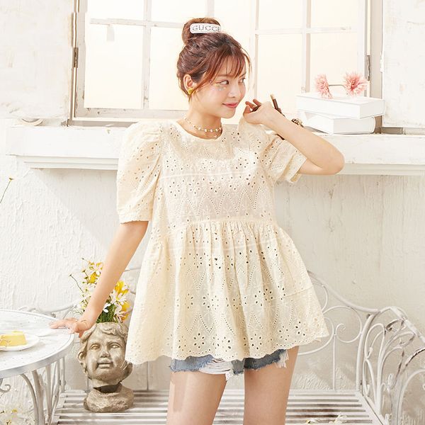lavender solid lace hollow out casual blouse women 2020 summer vintage apricot puff sleeve korean ladies sweet, White
lavender solid lace hollow out casual blouse women 2020 summer vintage apricot puff sleeve korean ladies sweet, White