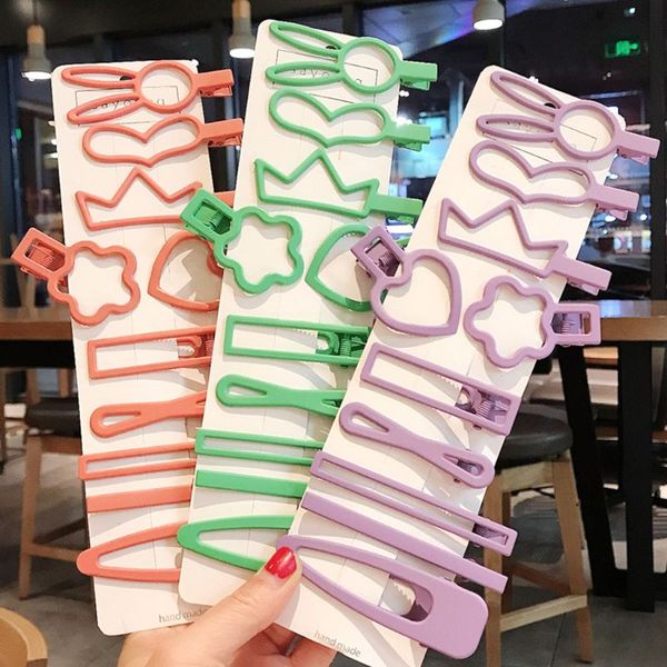 10pcs minimalist geometric hair clips candy color matte metal alligator hairpins, Slivery;white
10pcs minimalist geometric hair clips candy color matte metal alligator hairpins, Slivery;white