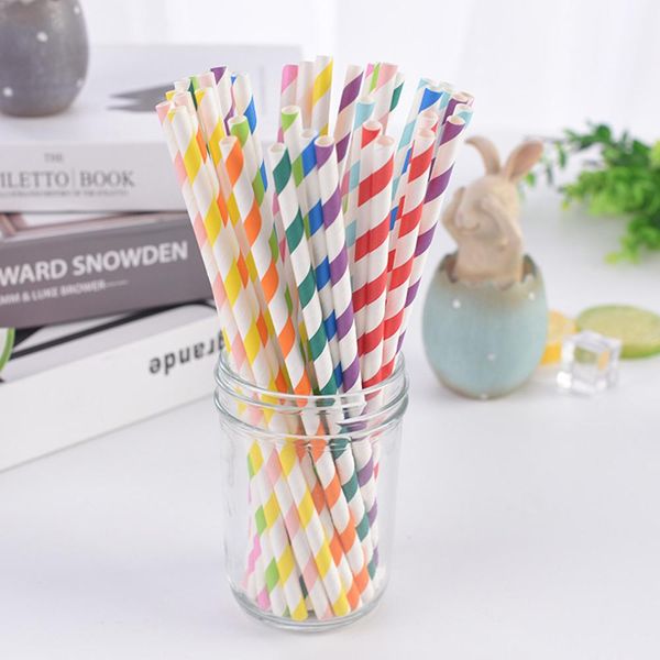 

us stock paper straw environmental colorful straight drinking straw wedding kids birthday party decoration supplies dispette fy4148