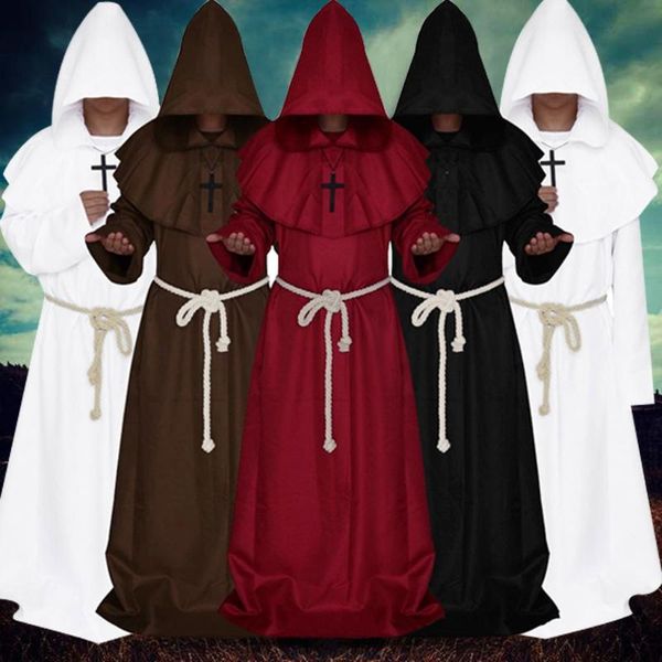 men's sweaters women vintage gothic coat retro wizard trench steampunk hooded bandage cloak cape cosplay sets punk outwear, White;black
men's sweaters women vintage gothic coat retro wizard trench steampunk hooded bandage cloak cape cosplay sets punk outwear, White;black