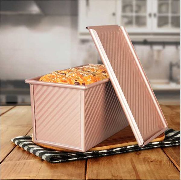 450g loaf pan with lid champagne-colored corrugated non-stick bakeware bread toast mold bread baking pan toast boxes
450g loaf pan with lid champagne-colored corrugated non-stick bakeware bread toast mold bread baking pan toast boxes