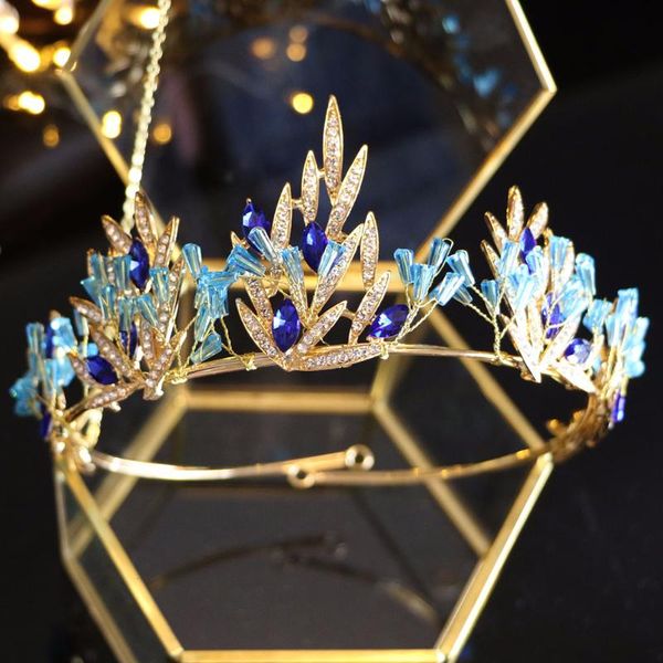queenco bohemia crown blue crystal tiara bridal wedding crown gold leaves bridal hair accessories ethnic headband gifts for girl, Golden;silver
queenco bohemia crown blue crystal tiara bridal wedding crown gold leaves bridal hair accessories ethnic headband gifts for girl, Golden;silver