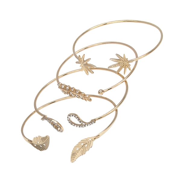 4pcs adjustable crystal cuff bracelet open wire bangle stackable wrap bracelet set for women girls, Golden;silver
4pcs adjustable crystal cuff bracelet open wire bangle stackable wrap bracelet set for women girls, Golden;silver