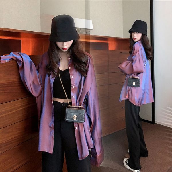 mermaid ji polarized female design sense niche spring and summer hong kong style loose sun-proof shirt purple shirt female, White
mermaid ji polarized female design sense niche spring and summer hong kong style loose sun-proof shirt purple shirt female, White