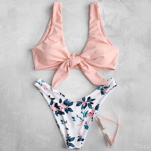 women plant nylon print tie front bikini set bandeau biquini bandage bathing suit female low waist swimsuit front tie bow knot bikinis, White;black
women plant nylon print tie front bikini set bandeau biquini bandage bathing suit female low waist swimsuit front tie bow knot bikinis, White;black