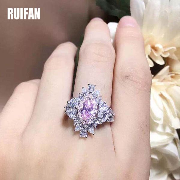 ruifan luxury dazzling big pink zirconia ring 925 sterling silver engagement wedding rings for women accessories anillos yri053, Golden;silver
ruifan luxury dazzling big pink zirconia ring 925 sterling silver engagement wedding rings for women accessories anillos yri053, Golden;silver