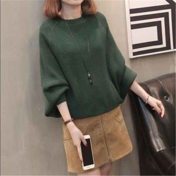 2020 batwing sleeve loose autumn women pullover sweater white knit fashion female pull new arrival pullovers and sweaters, White;black
2020 batwing sleeve loose autumn women pullover sweater white knit fashion female pull new arrival pullovers and sweaters, White;black
