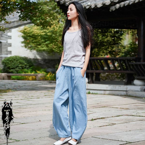 new style cotton linen trouser elastic waist women pants 2020 spring solid color chinese style harem pants bc142, Black;white
new style cotton linen trouser elastic waist women pants 2020 spring solid color chinese style harem pants bc142, Black;white
