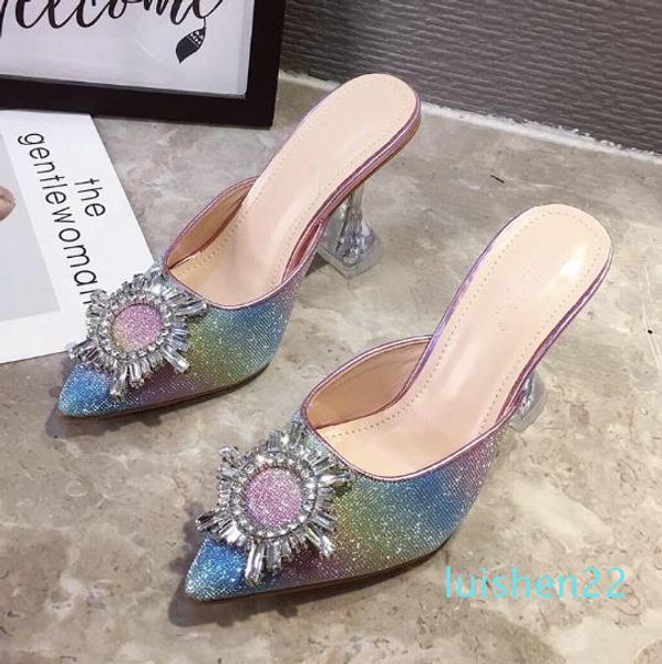 bridal wedding shoes cinderella rhinestone flower rainbow spool heel mules luxury high heels designer pumps size 35 to 41 l22, Black
bridal wedding shoes cinderella rhinestone flower rainbow spool heel mules luxury high heels designer pumps size 35 to 41 l22, Black