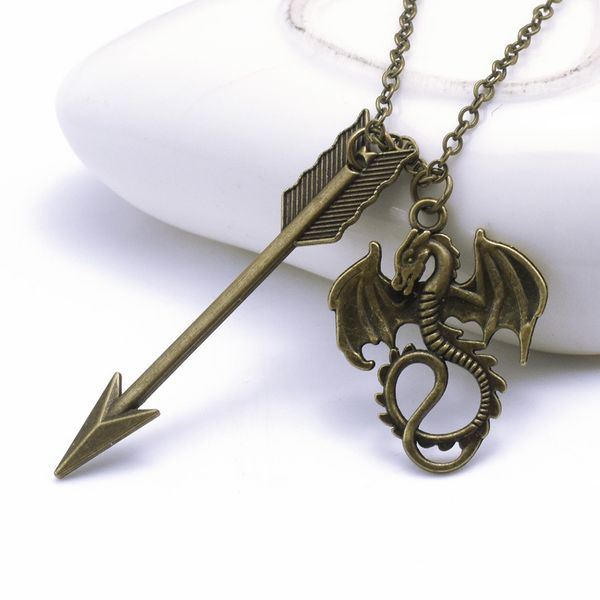 vintage ajatar dragon arrow pendant necklace personality motorcycle party punk necklace animal pendant jewelry, Silver
vintage ajatar dragon arrow pendant necklace personality motorcycle party punk necklace animal pendant jewelry, Silver