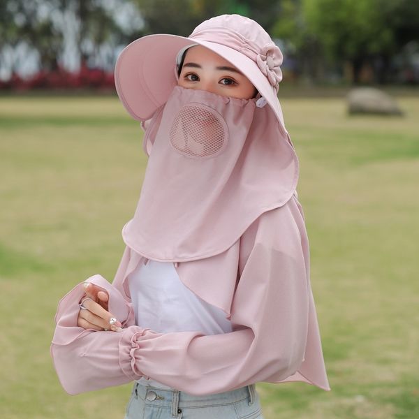 big edge sun female summer travel outdoor cycling lace sunscreen hat bicycle sunscreen hat shawl sleeve, Blue;gray
big edge sun female summer travel outdoor cycling lace sunscreen hat bicycle sunscreen hat shawl sleeve, Blue;gray
