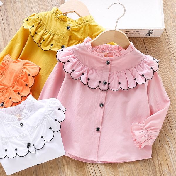 dh0997 girls' wear new korean lace casual open shirt babies' long-sleeved shirt with lace collar, White;black
dh0997 girls' wear new korean lace casual open shirt babies' long-sleeved shirt with lace collar, White;black