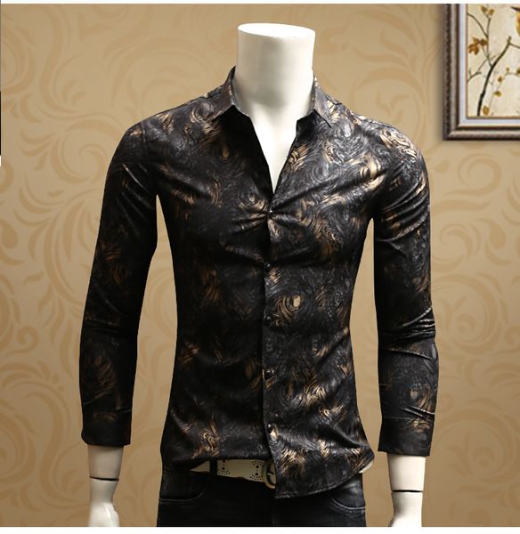 spring and summer new men's youth korean version of the tide retro print slim long-sleeved shirt, White;black
spring and summer new men's youth korean version of the tide retro print slim long-sleeved shirt, White;black