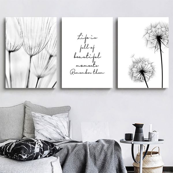 black and white canvas art painting life quote nordic posters and print dandelion poster decoration wall pictures for bedroom
black and white canvas art painting life quote nordic posters and print dandelion poster decoration wall pictures for bedroom