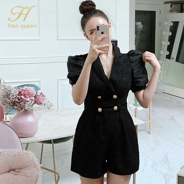 h han queen korean high waist casual short jumpsuits women 2020 summer wide legs rompers simple new black work wear playsuits, Black;white
h han queen korean high waist casual short jumpsuits women 2020 summer wide legs rompers simple new black work wear playsuits, Black;white