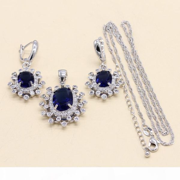 women fashion jewelry set 925 stamped silver earrings chain pendant extended bracelet dark blue semi-precious christmas gift, Black
women fashion jewelry set 925 stamped silver earrings chain pendant extended bracelet dark blue semi-precious christmas gift, Black